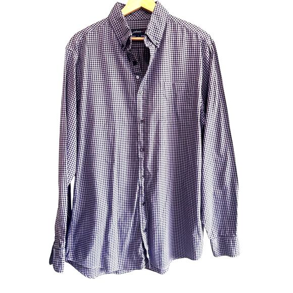 Johnnie-O Large Purple Plaid 100% Egyptian Cotton Button Down Shirt - Picture 1 of 4